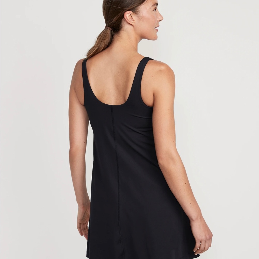 NWT Old Navy PowerSoft Sleeveless Shelf-Bra Exercise Dress, BlackJack, Size XS - Picture 2 of 4